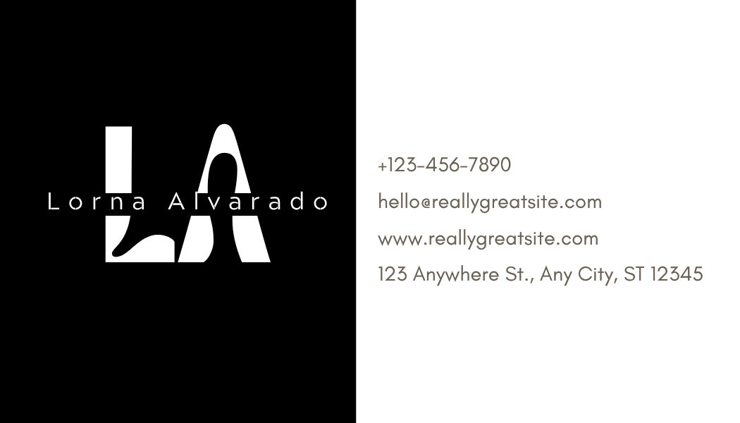 Business card concept B back layout